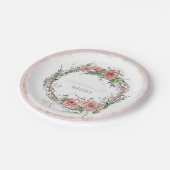 Brautparty Rustic Boho Wreath Rose Zweigstelle Lea Pappteller (Schrägansicht)