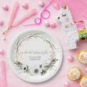 Brautparty Rustic Wreath Anemone Twig Wreath Pappteller (Party)