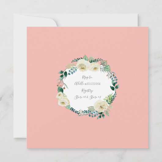 Brautparty Rustikale Alabaster Rose Weichkorn Einladung (Rückseite)