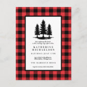 Brautparty | Rustikale Bäume Buffalo Karos Postkarte (Vorderseite)