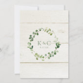 Brautparty - Rustikale Eukalyptus Grüne Einladung (Rückseite)