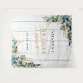 Brautparty rustikale Eukalyptus-Grünpflanzen Monog Wandteppich (Vorderseite (Horizontal))