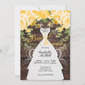 Brautparty - rustikale, gelbe botanische Blume Einladung (Vorderseite)