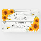 Brautparty rustikale Holzblumen Braut zu Biene Banner (Horizontal)