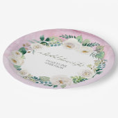 Brautparty Rustikale Kleider Lavendel Weiße Rosen Pappteller (Schrägansicht)