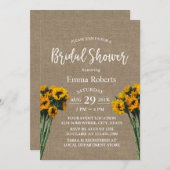 Brautparty Rustikale Sonnenblume Vintag Burlap Einladung (Vorne/Hinten)