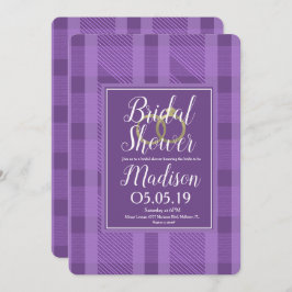 Brautparty Rustikale Violett Karierte Forelle Einladung