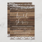 Brautparty Rustikales Bauernhaus Holz Einladung (Vorne/Hinten)