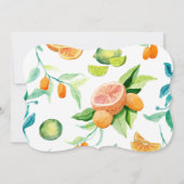 Brautparty Rustikales Gartengarten Lemon Orangen Einladung (Rückseite)