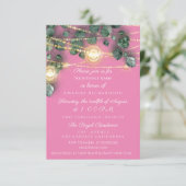 Brautparty Rustikales Holz Gold Pink Jars Light Einladung (Stehend Vorderseite)