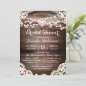 Brautparty Rustikales Land Einladung (Stehend Vorderseite)