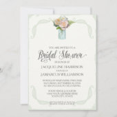 Brautparty Rustische Blume Mason Jar Typografie Einladung (Vorderseite)