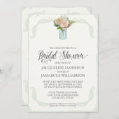 Brautparty Rustische Blume Mason Jar Typografie Einladung (Vorne/Hinten)