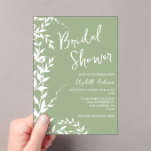 Brautparty "Sage Green Botanical Blätter" Acryleinladungen (Insitu (Handheld))