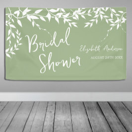 Brautparty "Sage Green Botanical Blätter" Banner