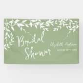 Brautparty "Sage Green Botanical Blätter" Banner (Horizontal)