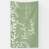 Brautparty "Sage Green Botanical Blätter" Banner (Vertikal)