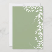 Brautparty "Sage Green Botanical Blätter" Dankeskarte (Rückseite)