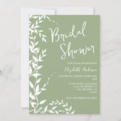 Brautparty "Sage Green Botanical Blätter" Einladung (Vorderseite)