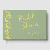 Brautparty "Sage Green Botanical Blätter" Gästebuch (Vorderseite)