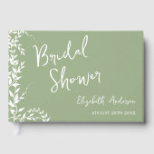 Brautparty "Sage Green Botanical Blätter" Gästebuch (Vorderseite)