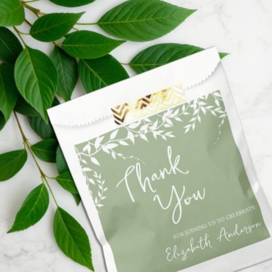 Brautparty "Sage Green Botanical Blätter" Geschenktütchen
