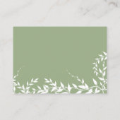 Brautparty "Sage Green Botanical Blätter" Hinweiskarte (Rückseite)
