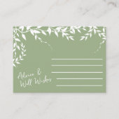 Brautparty "Sage Green Botanical Blätter" Hinweiskarte (Vorderseite)