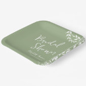 Brautparty "Sage Green Botanical Blätter" Pappteller (Gewinkelt)