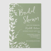 Brautparty "Sage Green Botanical Blätter" Pergament Einladungen (Vorderseite)