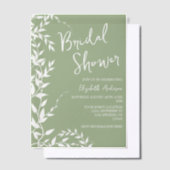 Brautparty "Sage Green Botanical Blätter" Pergament Einladungen (Versetzt)