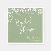 Brautparty "Sage Green Botanical Blätter" Serviette (Vorderseite)