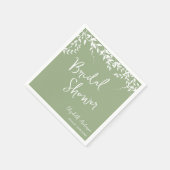 Brautparty "Sage Green Botanical Blätter" Serviette (Ecke)