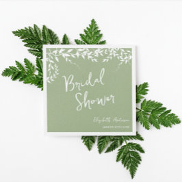Brautparty "Sage Green Botanical Blätter" Serviette