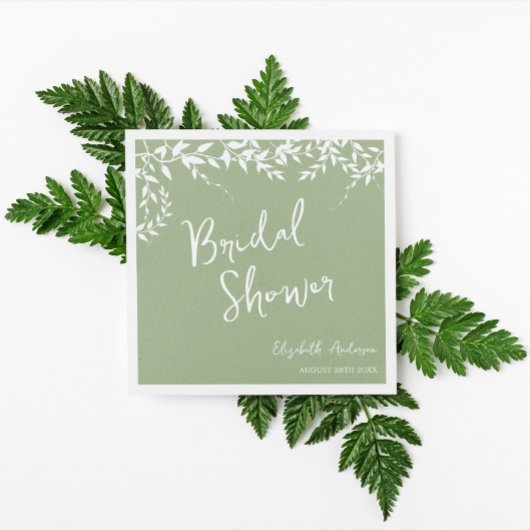 Brautparty "Sage Green Botanical Blätter" Serviette