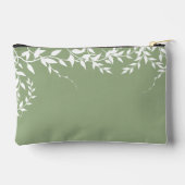 Brautparty "Sage Green Botanical Blätter" Zubehörtasche (Rückseite)