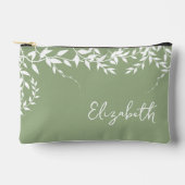 Brautparty "Sage Green Botanical Blätter" Zubehörtasche (Vorderseite)