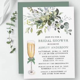 Brautparty Sage Green Bow Einladung