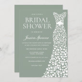 Brautparty "Sage Green & White" Einladung (Vorne/Hinten)