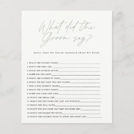 Brautparty sage grün, was der Bräutigam gesagt hat