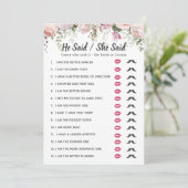 Brautparty sagte er - sie sagte Game Einladung (Stehend Vorderseite)