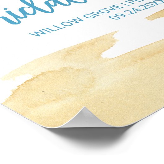 Brautparty "Sand and and Sea" Willkommen Poster (Ecke)