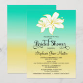 Brautparty Sand und Meeresfarbe Ombre Einladung (Vorne/Hinten)