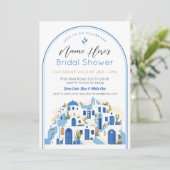 Brautparty Santorini Party Griechenland Griechenla Einladung (Stehend Vorderseite)