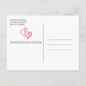 Brautparty Save the Date Orange Pink Hearts Ankündigungspostkarte (Rückseite)