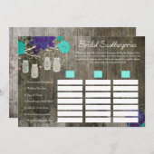 Brautparty Scattergories Game | Rustikal (Vorne/Hinten)