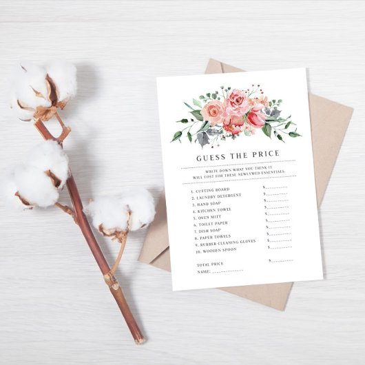 Brautparty schätzt die Preisspielkarte Begleitkarte