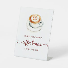 Brautparty schätzt wie viele Kaffeebohnen Sockelschild