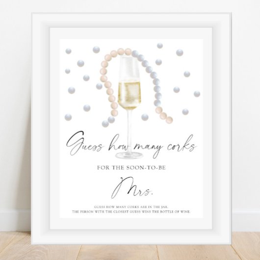 Brautparty schätzt wie viele Korken Poster