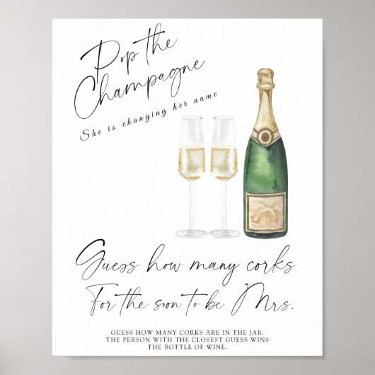 Brautparty schätzt wie viele Korken Poster (Vorne)